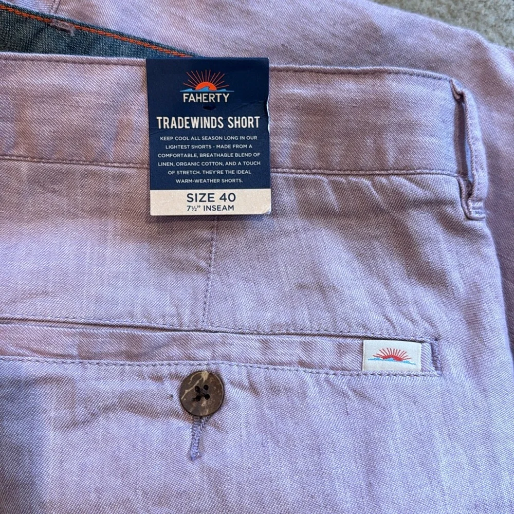 FAHERTY Tradewinds Organic Cotton Blend Shorts size 40 NWT